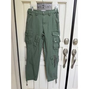 BDG Urban Outfitters Olive Green Cotton Baggy Cargo Pants Utility Womens Size 28
